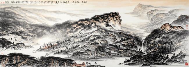 东镇雄风--读韩子富的山水画《大美沂山》